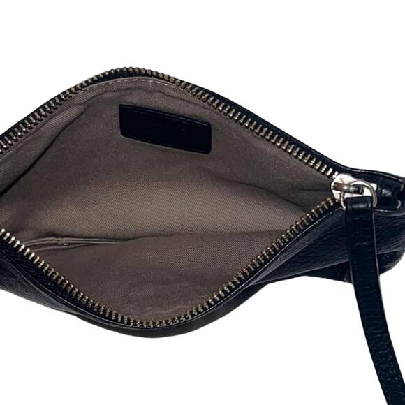 Versace Collection Black Pebbled Leather Wristlet Clutch Bag - Picture 4 of 5